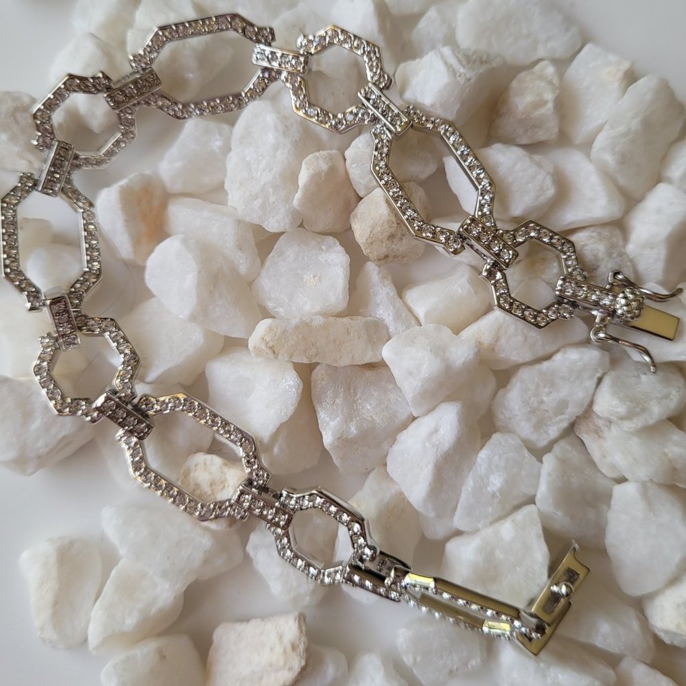 pentagon Tennis Bracelet with Cubic Zirconia's